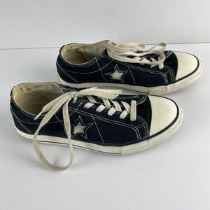 Converse One Star Sneakers Womens‎ 8 Navy White Canvas Low Top Lace Up Shoes